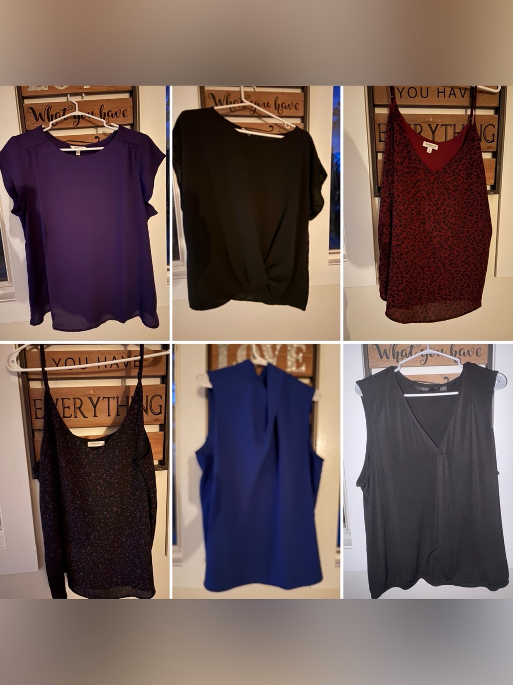 Reitmans & Vero Moda Women’s Sleeveless & Short-Blouses Purple, Black, Red, Blue